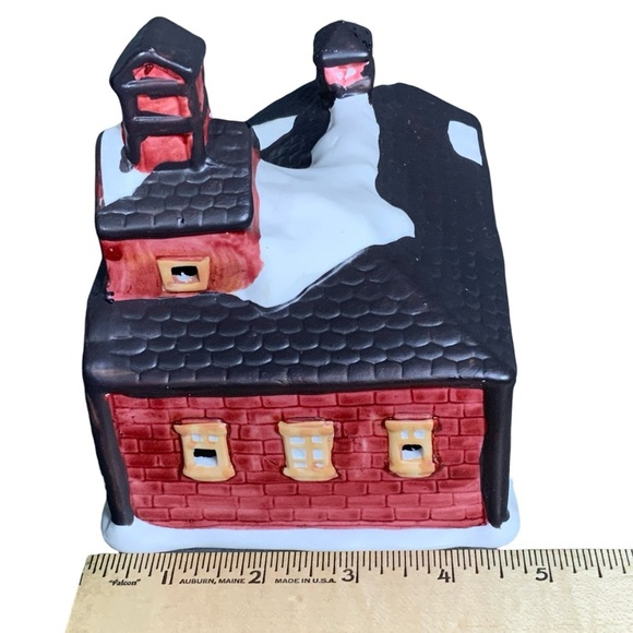 Vintage Christmas Village Light Up Fire House Porcelain Bisque by Liberty Bell - Picture 11 of 16